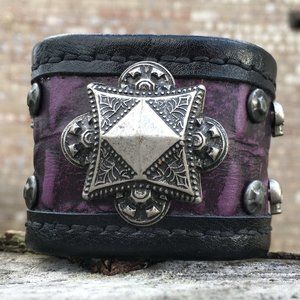 purple gothic bracelet cuff